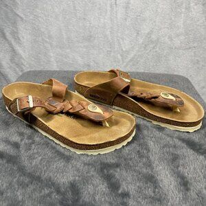 Birkenstock Gizeh Braided Leather Sandals Size 39 / US 8-8.5 Women Cork Footbed